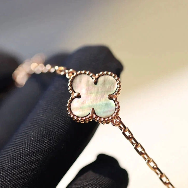 [Select]CLOVER 20 MOTIFS DARK MOP DIAMOND  NECKLACE