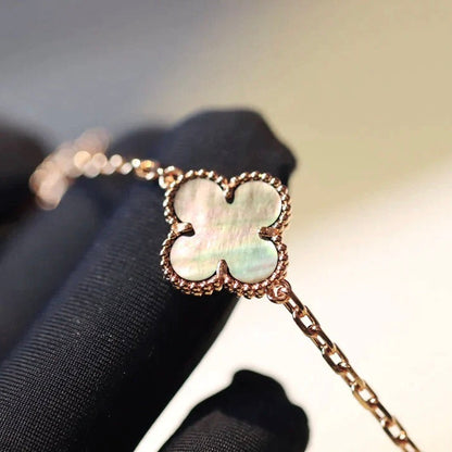 [Select]CLOVER 20 MOTIFS DARK MOP DIAMOND  NECKLACE