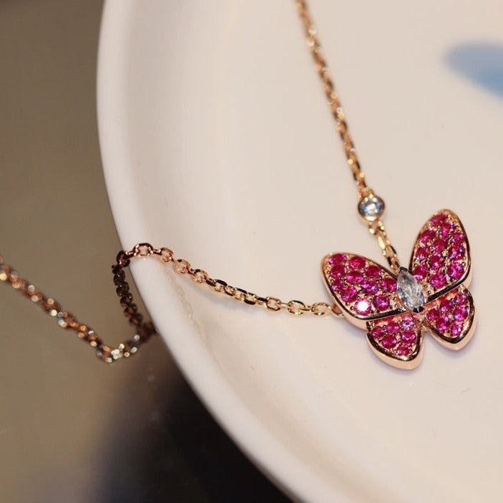 [Select]BUTTERFLY RED DIAMOND Select GOLD NECKLACE
