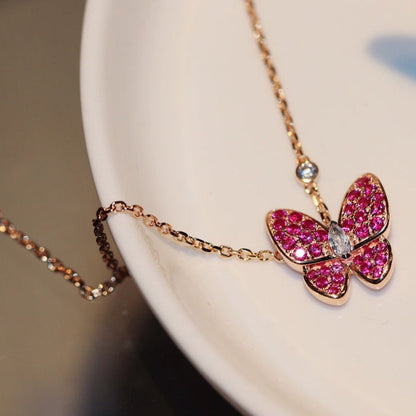 [Select]BUTTERFLY RED DIAMOND Select GOLD NECKLACE