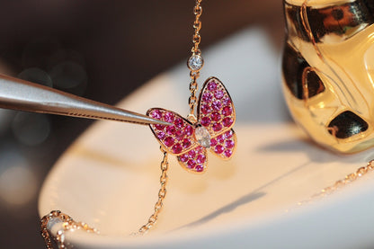 [Select]BUTTERFLY RED DIAMOND Select GOLD NECKLACE