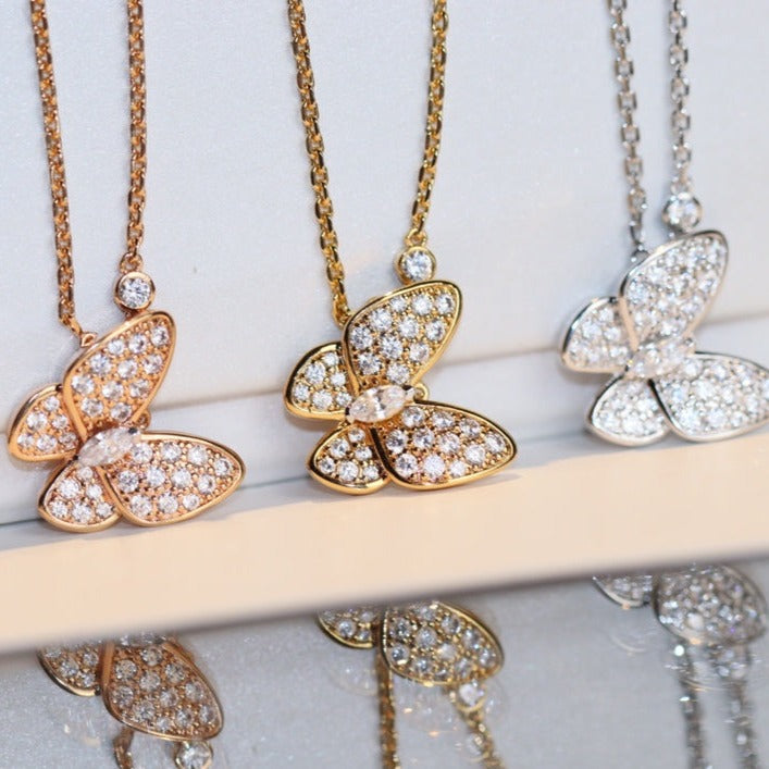 [Select]BUTTERFLY DIAMOND NECKLACE
