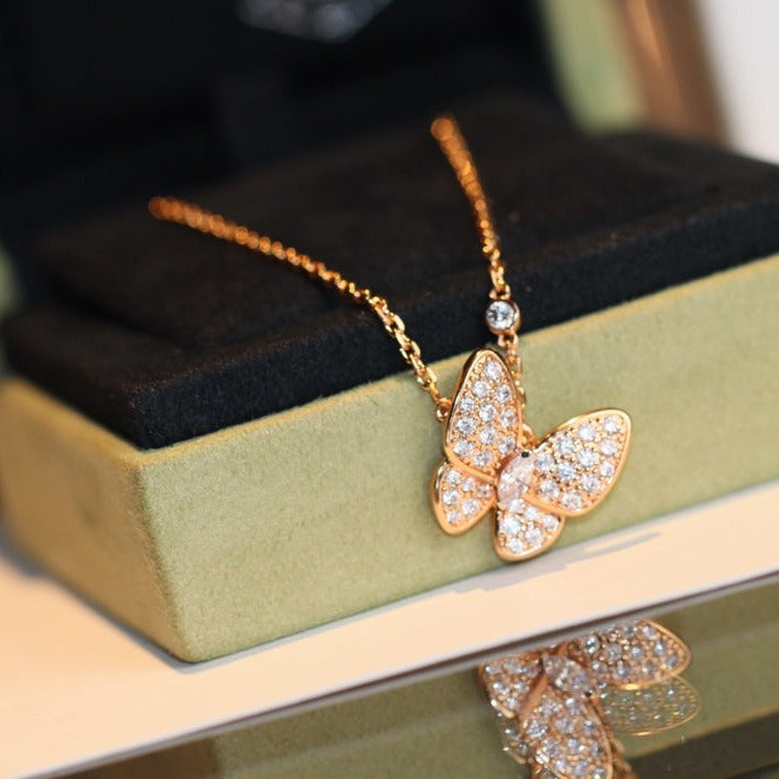 [Select]BUTTERFLY DIAMOND NECKLACE