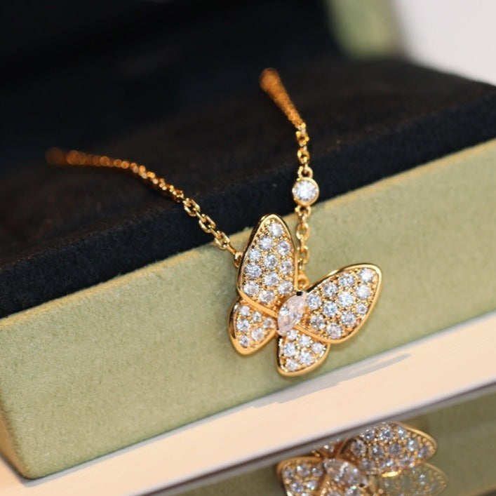 [Select]BUTTERFLY DIAMOND NECKLACE