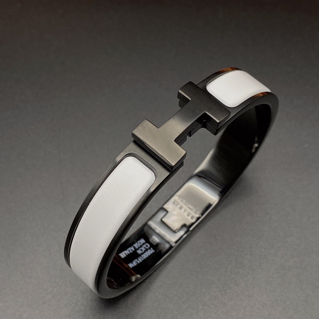 [Select]H BRACELET 12MM BLACK WHITE CERAMIC