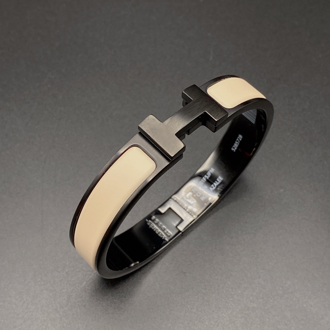 [Select]H BRACELET 12MM BLACK BEIGE CERAMIC