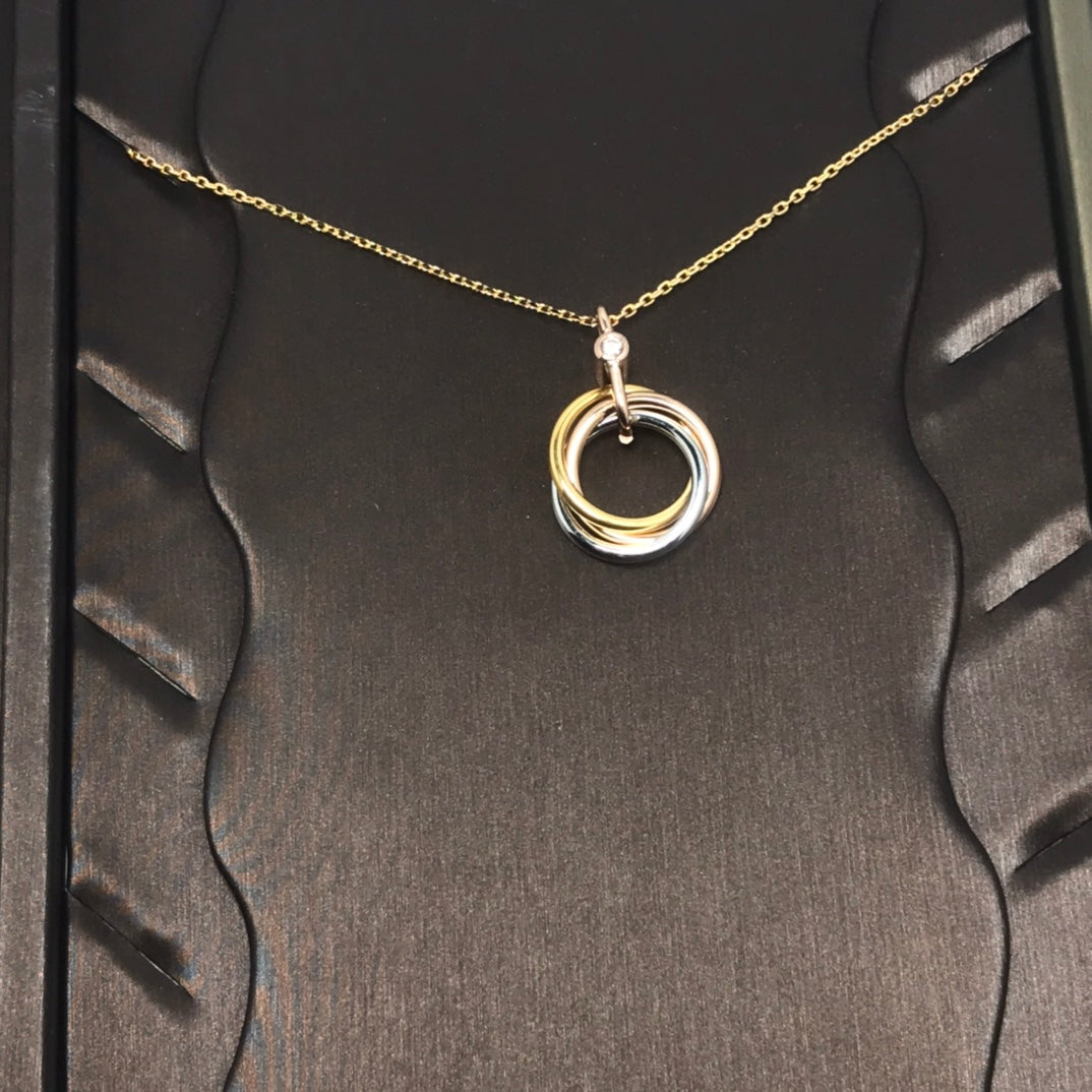 [Select]TRINITY SILVER GOLD PINK GOLD NECKLACE