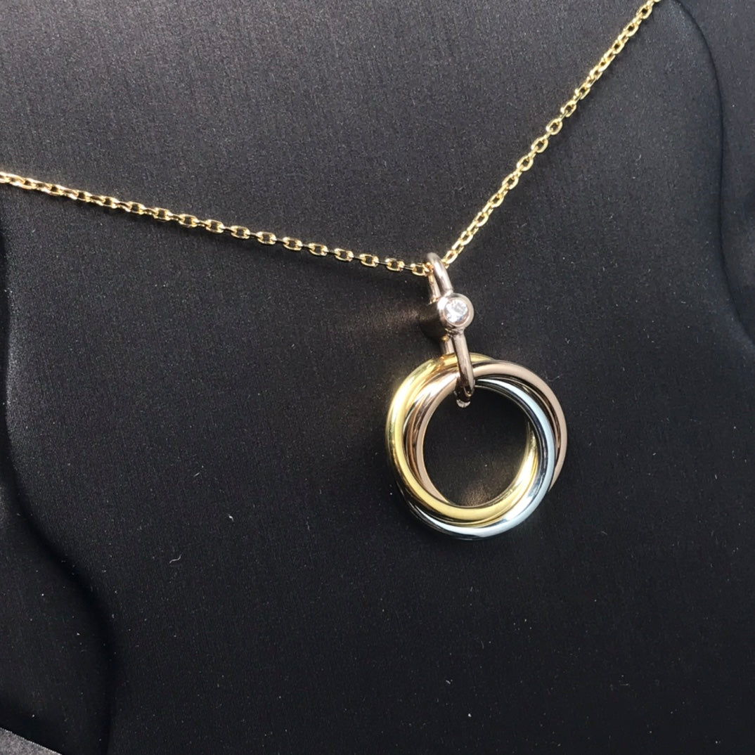 [Select]TRINITY SILVER GOLD PINK GOLD NECKLACE