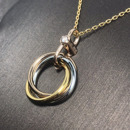 [Select]TRINITY SILVER GOLD PINK GOLD NECKLACE