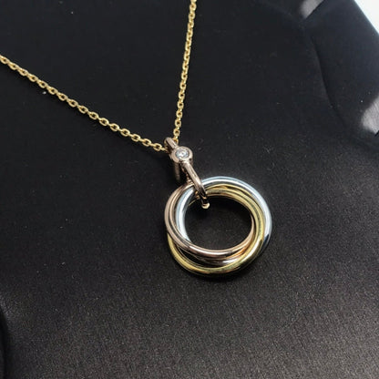 [Select]TRINITY SILVER GOLD PINK GOLD NECKLACE