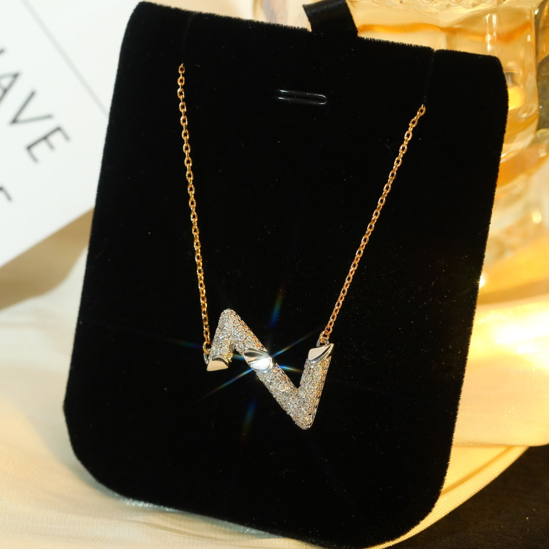 [Select]VOLT SILVER DIAMOND PEDANT NECKLACE