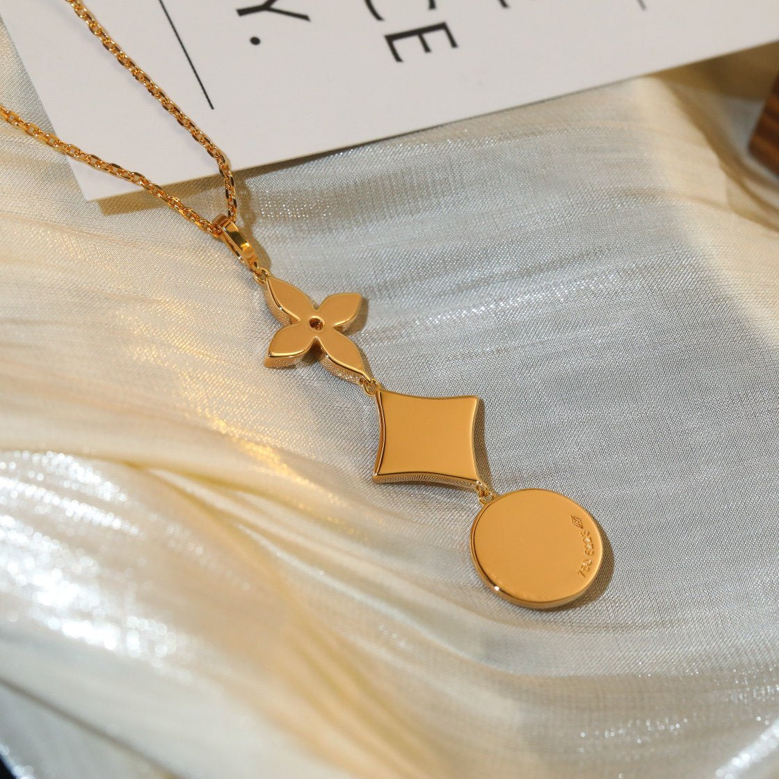 [Select]STAR AND SUN DIAMOND PINK GOLD NECKLACE