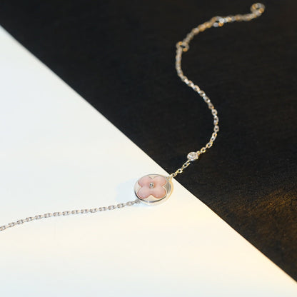 [Select]SUN MOTIF PINK MOP SILVER BRACELET