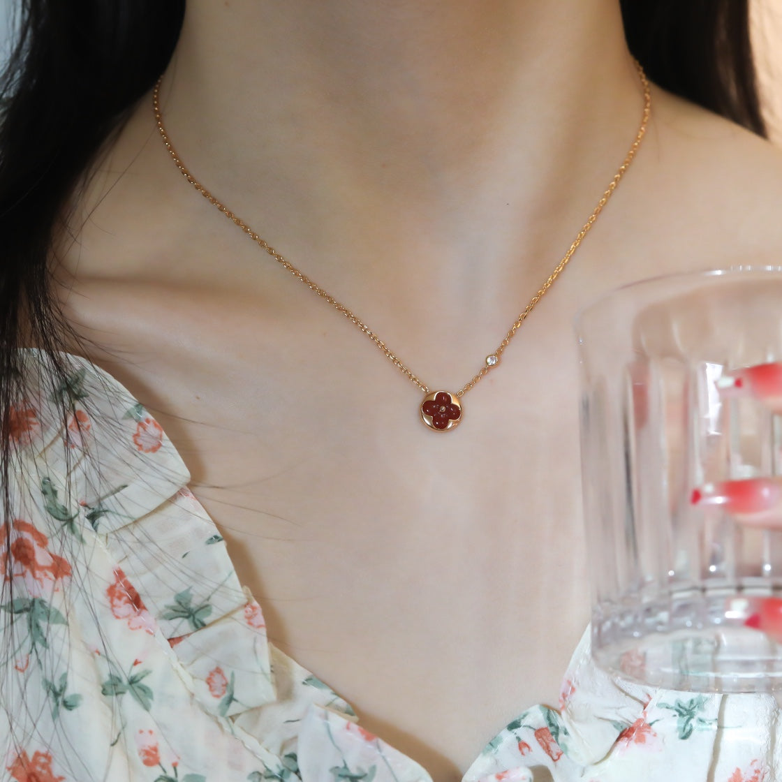 [Select]SUN PEDANT PINK GOLD 1 DIAMOND NECKLACE