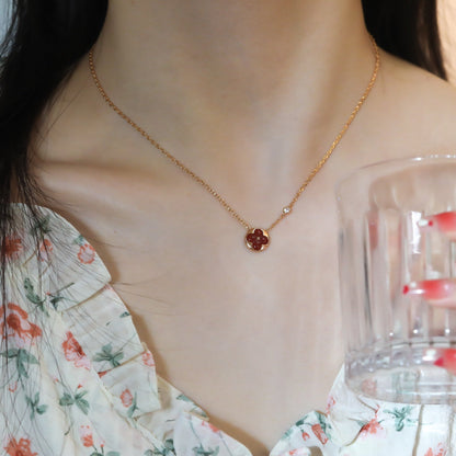 [Select]SUN PEDANT PINK GOLD 1 DIAMOND NECKLACE