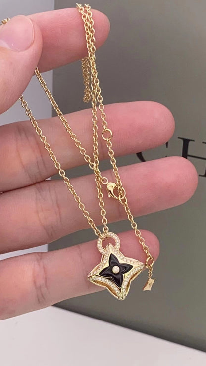 [Select]STAR PEDANT PINK GOLD DIAMOND NECKLACE