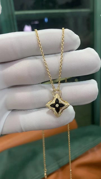 [Select]STAR PEDANT PINK GOLD DIAMOND NECKLACE