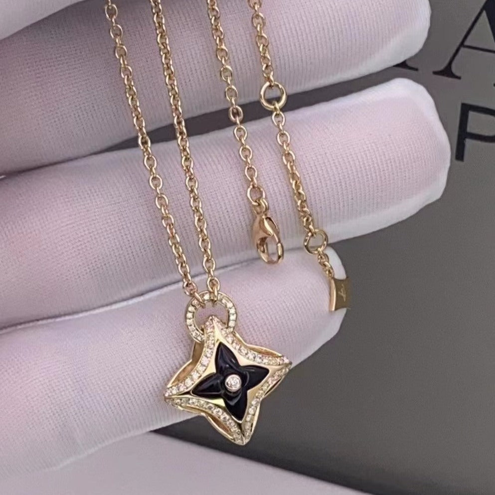 [Select]STAR PEDANT PINK GOLD DIAMOND NECKLACE