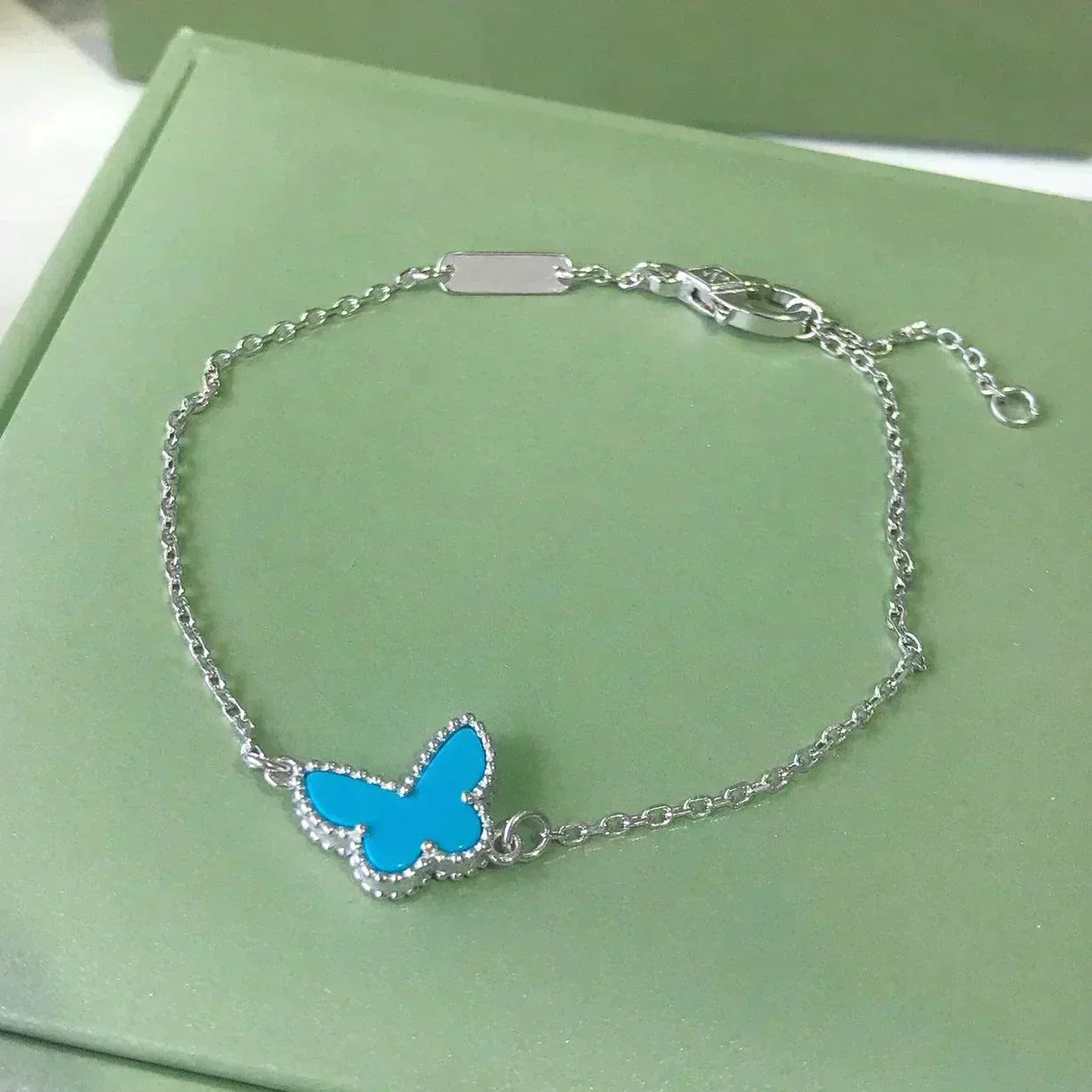 [Select]BUTTERFLY TURQUOISE BUTTERFLY BRACELET SILVER