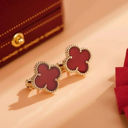 [Select]CLOVER MEDIUM 1 MOTIFS CARNELIAN  EARRINGS
