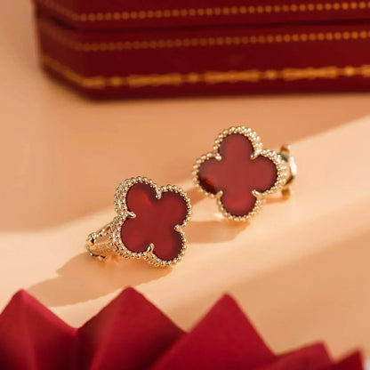 [Select]CLOVER MEDIUM 1 MOTIFS CARNELIAN  EARRINGS