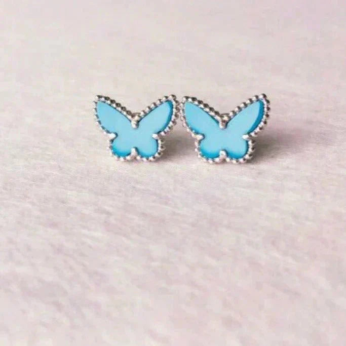 [Select]BUTTERFLY TURQUOISE EARRINGS SILVER