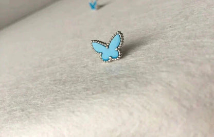 [Select]BUTTERFLY TURQUOISE EARRINGS SILVER