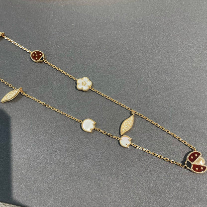 [Select]LUCKY SPRING 15 MOTIFS GOLD NECKLACE