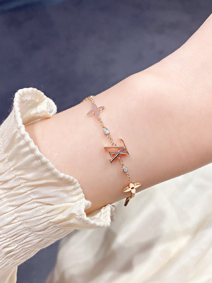 [Select]STAR AND SUN 7 MOTIFS GOLD BRACELET