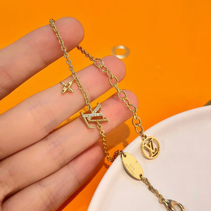 [Select]LOGO STAR MOTIF GOLD BRACELET