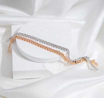 [Select]KELLY CHAIN SILVER DIAMOND BRACELET