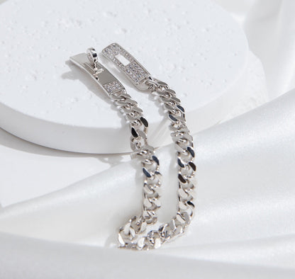 [Select]KELLY CHAIN SILVER DIAMOND BRACELET