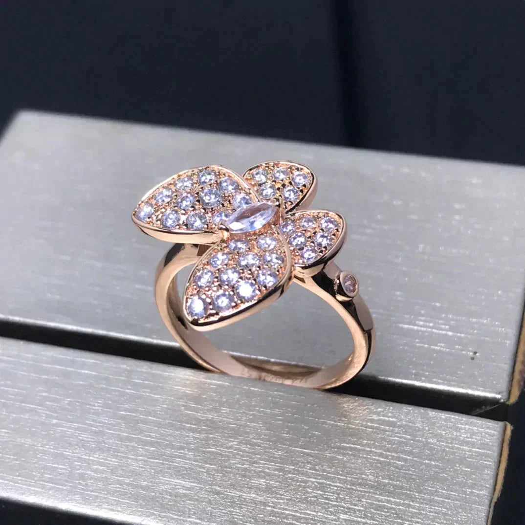 [Select]BUTTERFLY PINK GOLD DIAMOND RING