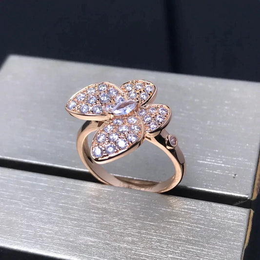 [Select]BUTTERFLY PINK GOLD DIAMOND RING