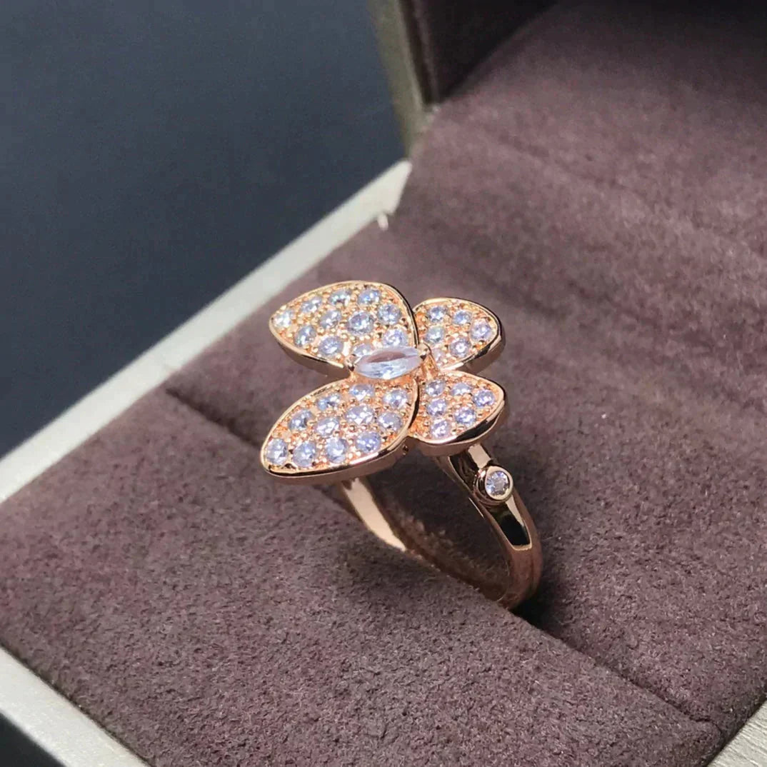 [Select]BUTTERFLY PINK GOLD DIAMOND RING