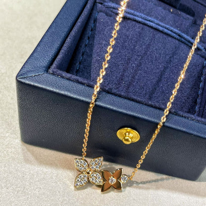 [Select]STAR BLOSSOM NECKLACE PINK GOLD DIAMONDS