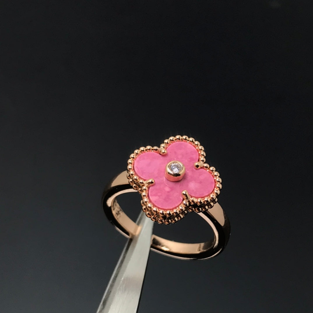 [Select]CLOVER RHODONITE Select GOLD RING