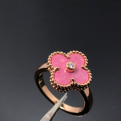 [Select]CLOVER RHODONITE Select GOLD RING