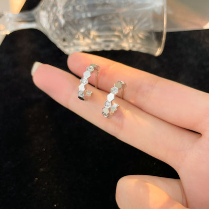 [Select]BEE LOVE DIAMOND HOOP EARRINGS