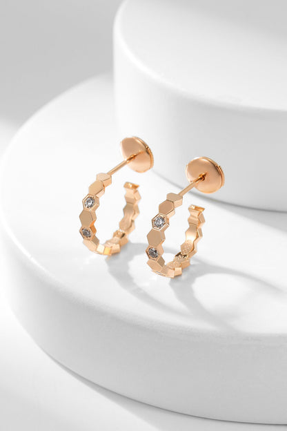 [Select]BEE LOVE DIAMOND HOOP EARRINGS