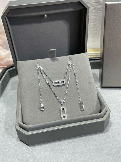 [Select]MOVE 2 ROW DIAMOND NECKLACE