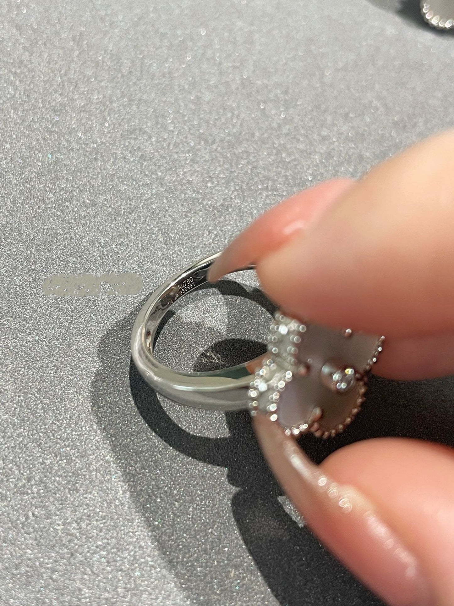 [Select]CLOVER SILVER MOP DIAMOND RING