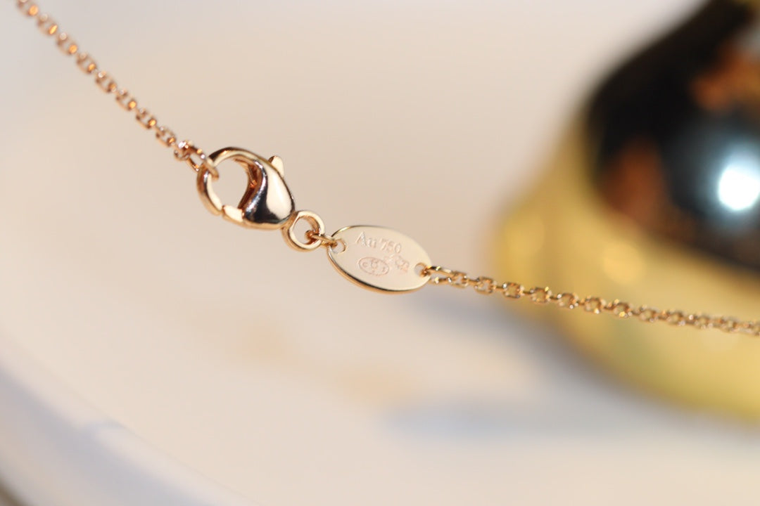 [Select]JEUX MALACHITE 1 DIAMOND PINK GOLD NECKLACE