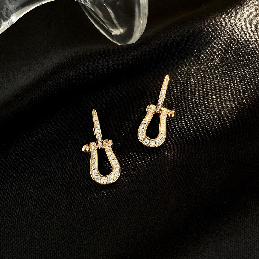 [Select]FORCE 10 FULL DIAMOND DROP EARRINGS MEDIUM MODEL