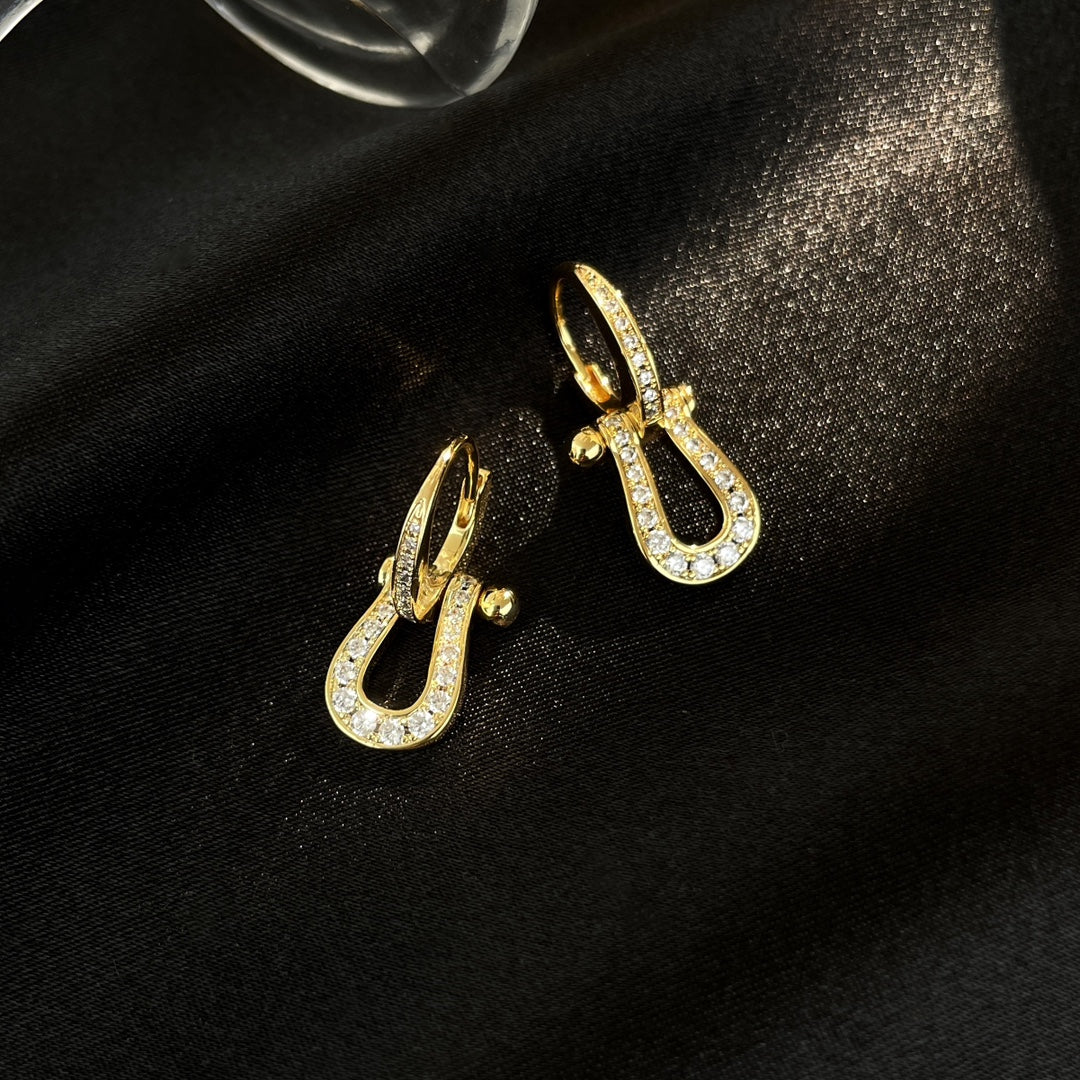 [Select]FORCE 10 FULL DIAMOND DROP EARRINGS MEDIUM MODEL