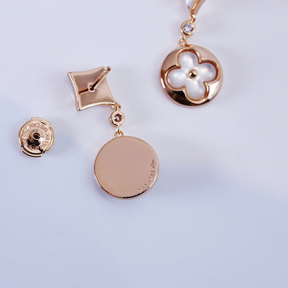 [Select]STAR AND SUN PINK GOLD MOP DROP EARRINGS