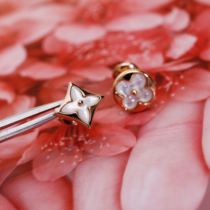 [Select]STAR AND SUN PINK GOLD MOP STUD EARRINGS