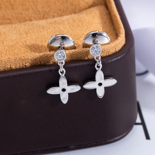 [Select]VIDYLLE SILVER DIAMOND MINI DROP EARRINGS