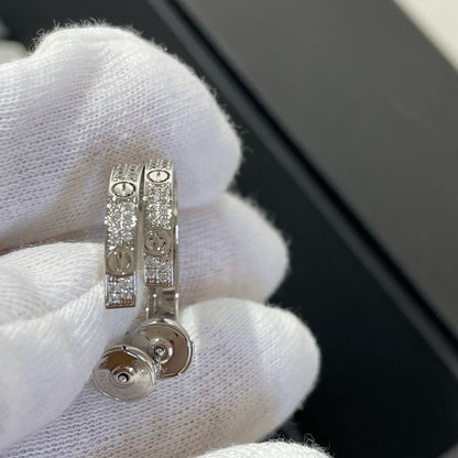 [Select]LOVE DIAMOND SILVER HOOP EARRINGS