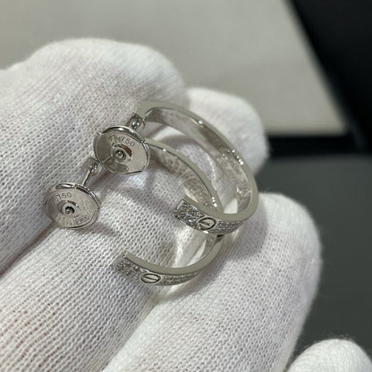 [Select]LOVE DIAMOND SILVER HOOP EARRINGS